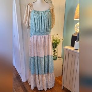 Roolee Mom Prairie Floral Patchwork Maxi Dress Size XXL